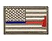 Thin Blue and Red Line Flag Police Firefighter Axe Hook and Loop Fully Embroidered Morale Tags Patch (Subdued)