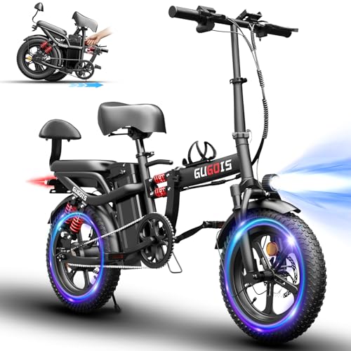 GugoIs Electric Bike for Adults,16/20" Commuter Ebike with 750/1000W & 748.8/960 WH Battery,Up to 25-60 Miles, 2 Seater Adults Electric Bicycles with Full Suspension image 3
