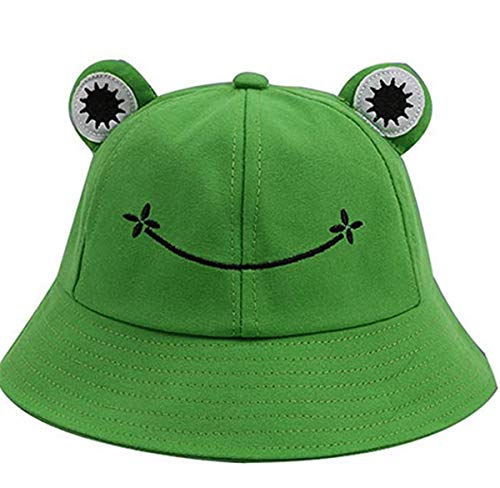HUIIUH Chapeau de soleil pliable pour femme et homme adulte en forme de grenouille - Vert - moyen Cover