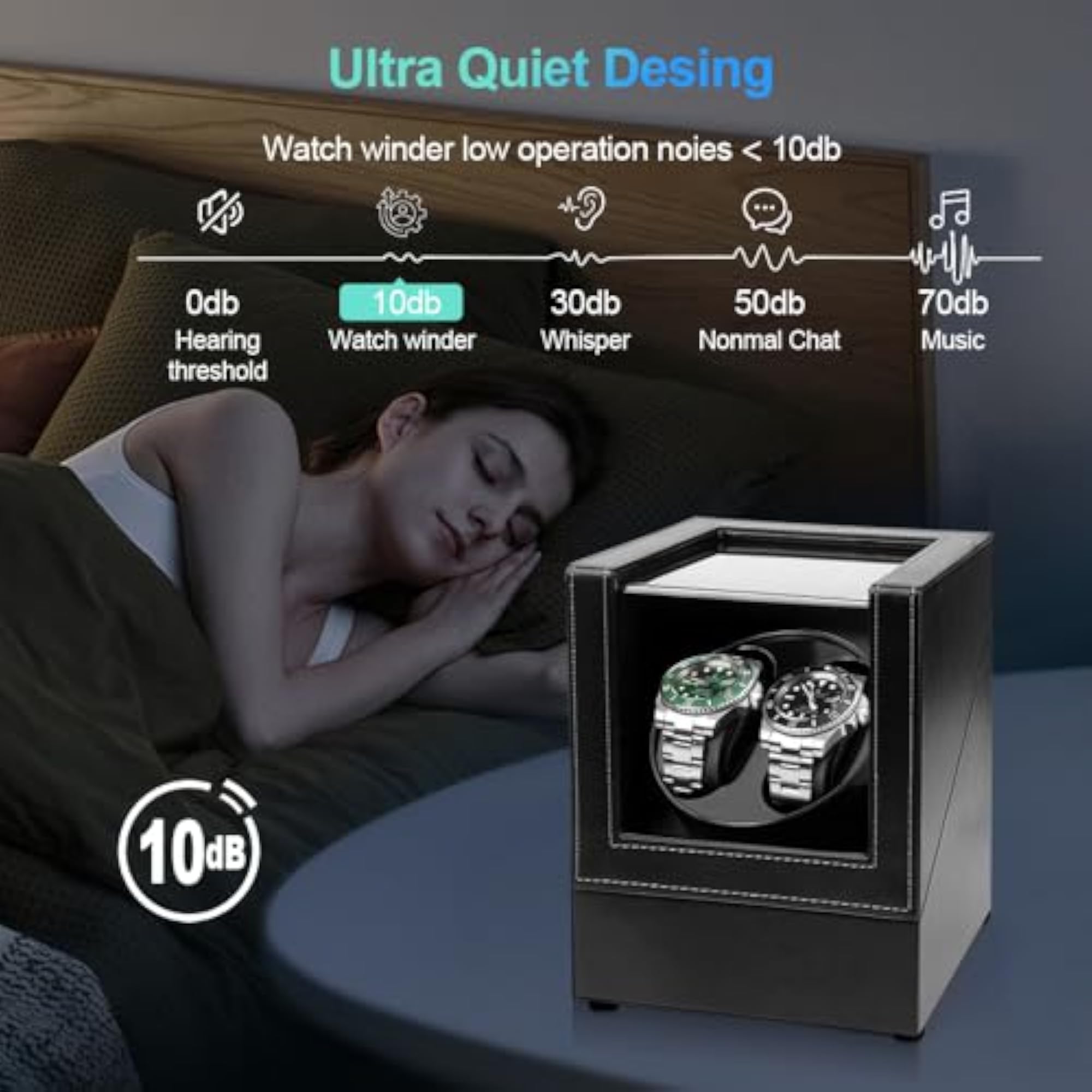 Automatic Watch Winder Box, Quiet Rotating Case