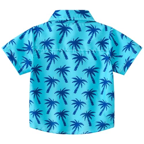 Chemise hawaïenne et short bleu en coton pour garçon 3-4 ans - 3