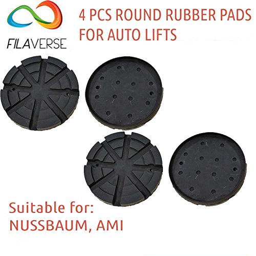 4PCS Tampon caoutchouc ROND pont élévateur NUSSBAUM / AMI Ø125 - 2 trous Avec plaque d'acier Cover