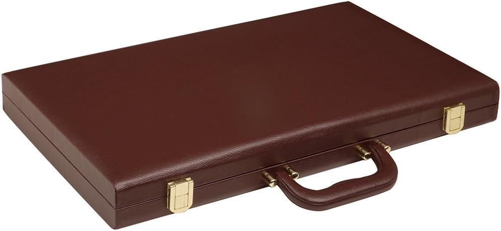 18" Deluxe Backgammon Game Set - Medium Brown Case