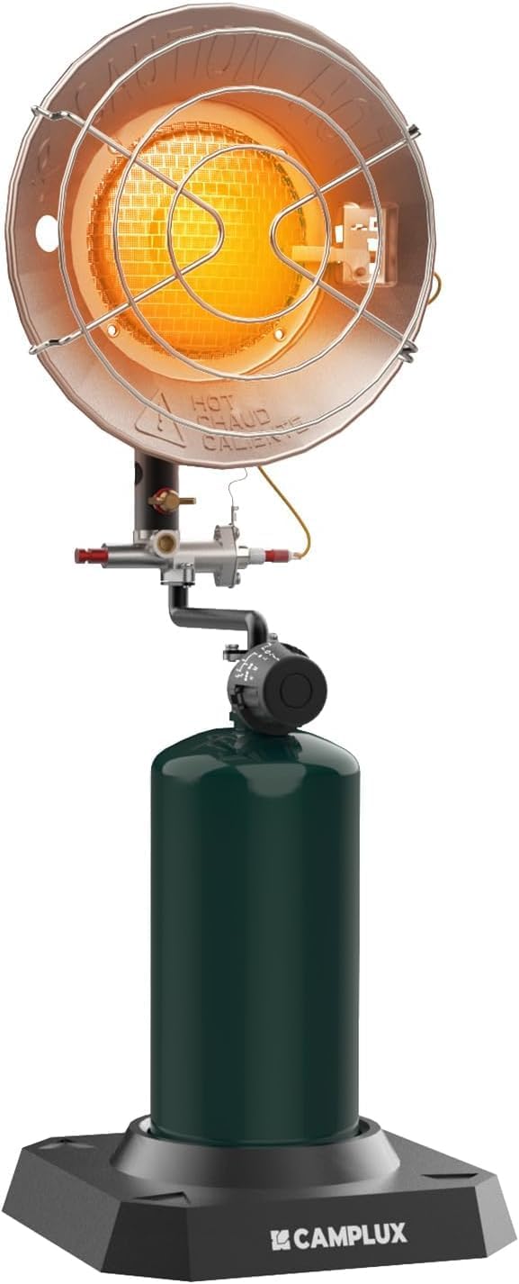 CAMPLUX Portable Outdoor 1lb Propane Heater, 15,000 BTU Outdoor Infrared Heater for Patio, Camping, Hunting, Garage