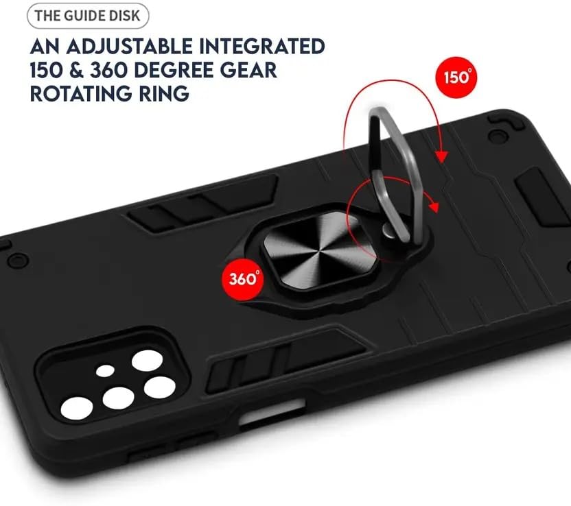 Image of AIBEX Armor Back Cover Compatible for Motorola G96 5G / Motorola Edge 50 Fusion 5G| Rugged Shockproof Case with Ring Holder & Kickstand | Military-Grade Protection | Magnetic Car Mount Compatible