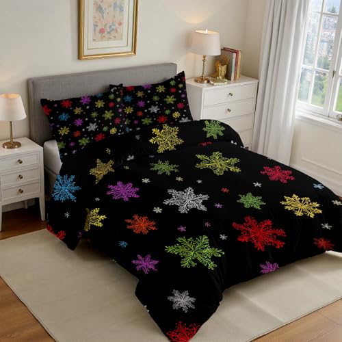 Housse de couette Noël 280x240 cm multicolore en microfibre avec 2 taies