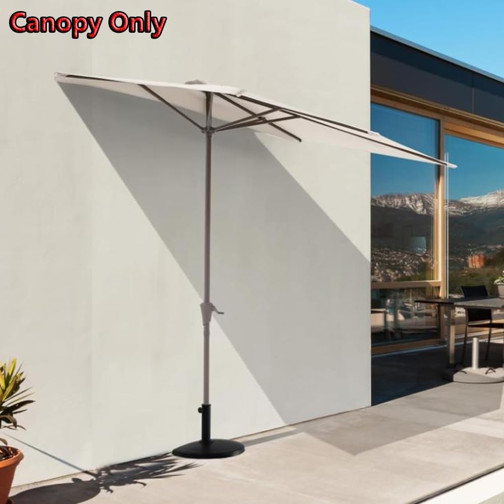 Copertura rettangolare per ombrellone – 5 stecche in tessuto di ricambio anti-UV per ombrellone da terrazza da parete, copertura superiore per protezione da cortile