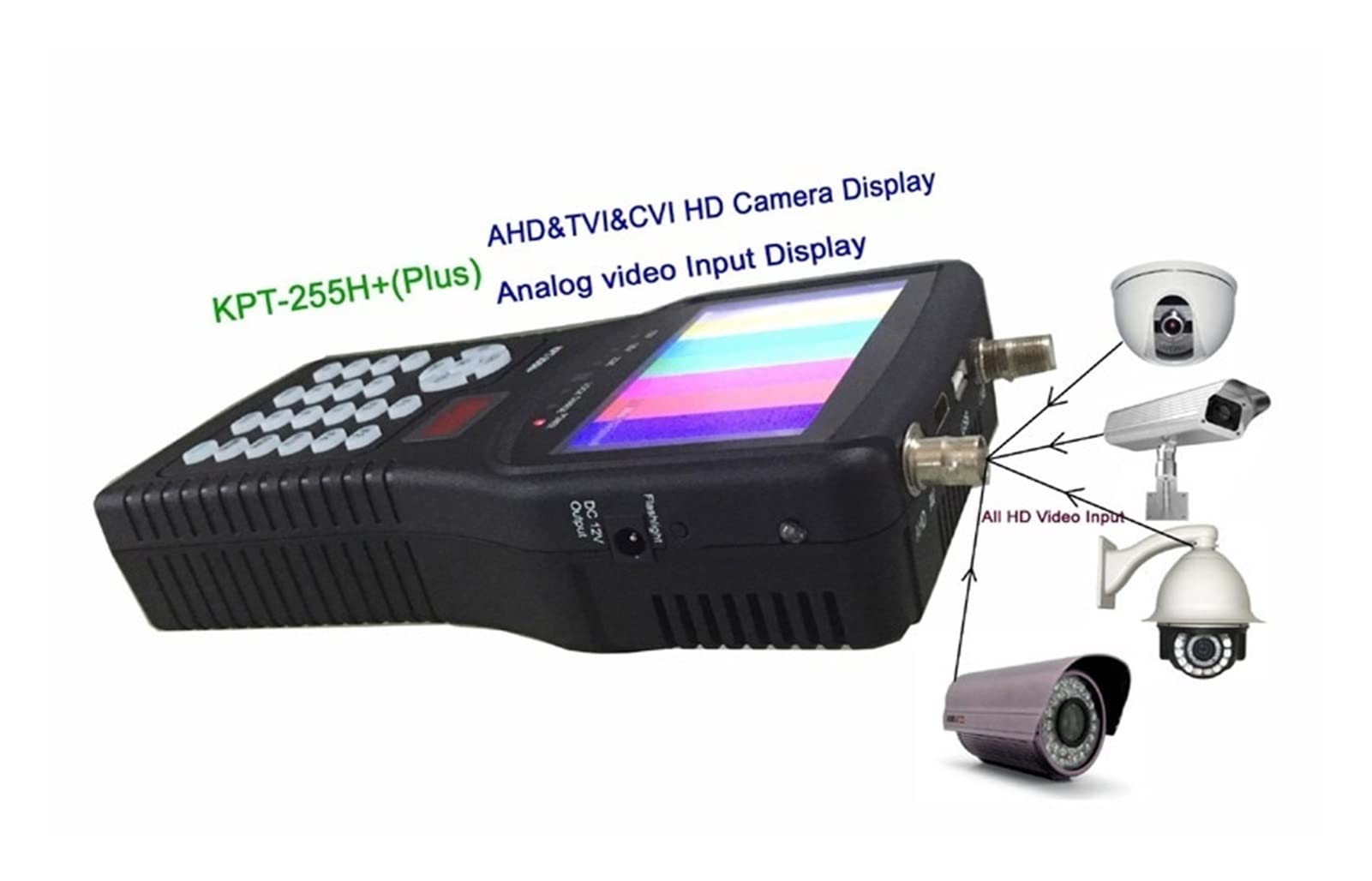 KPT-255H Plus AHD TVI CVI DVB-S2 Medidor De Buscador Satélite CCTV Digital