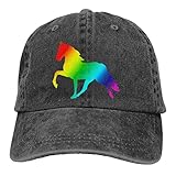 Caballo con Silueta De Arcoíris Hombres Mujeres Aire Libre Gorra Vintage Gorra-Deportiva Clásica Protección Solar Gorras para Viaje Pesca Ciclismo