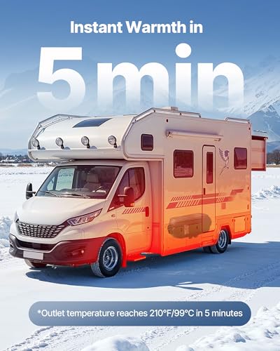 Image of VEVOR Diesel Heater, 8KW, DC 12V /24V, Portable Diesel Air Heater with Remote Control and LCD Screen, Fast Heating Low Noise, 2.6 Gal Large Fuel Tank for Vehicles, Vans, RVs, Campers, and Trucks