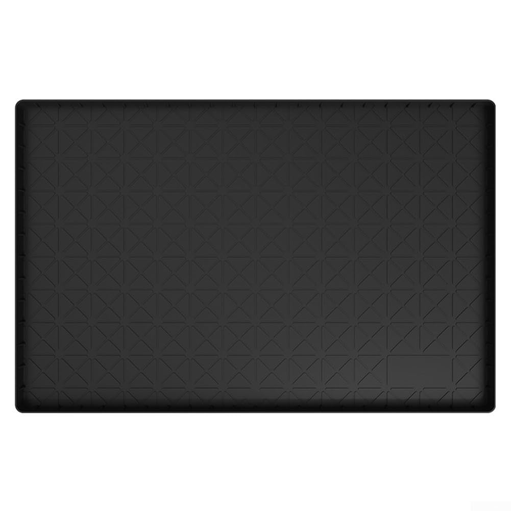 Bandeja de Silicona para Debajo del Lavabo, Alfombra Protectora contra Fugas en Cocina, Antideslizante y, para ideal para Armarios, Medidas 86x56 cm, Negro(86x56x2.5cm)