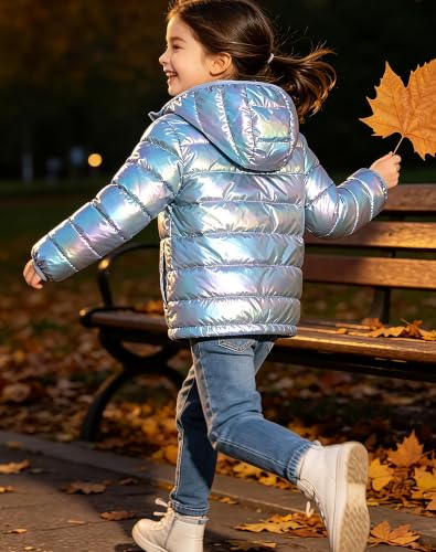 Image of Lovekider Girls Winter Coat Shiny Gradient Lightweight Puffer Jacket 4-12Y