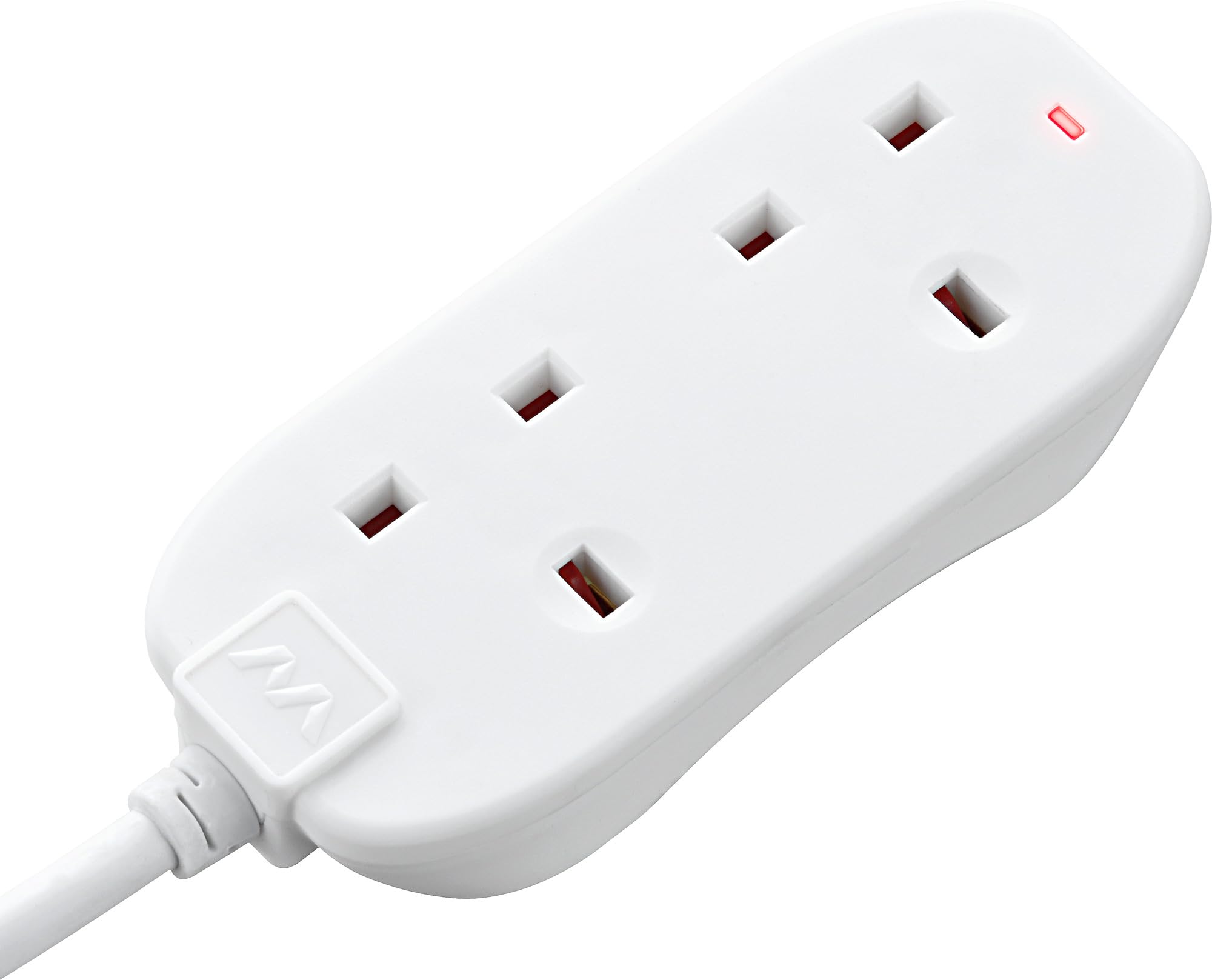 Masterplug Two Socket Double Extension Lead, 10 10 Metres - Socket, White