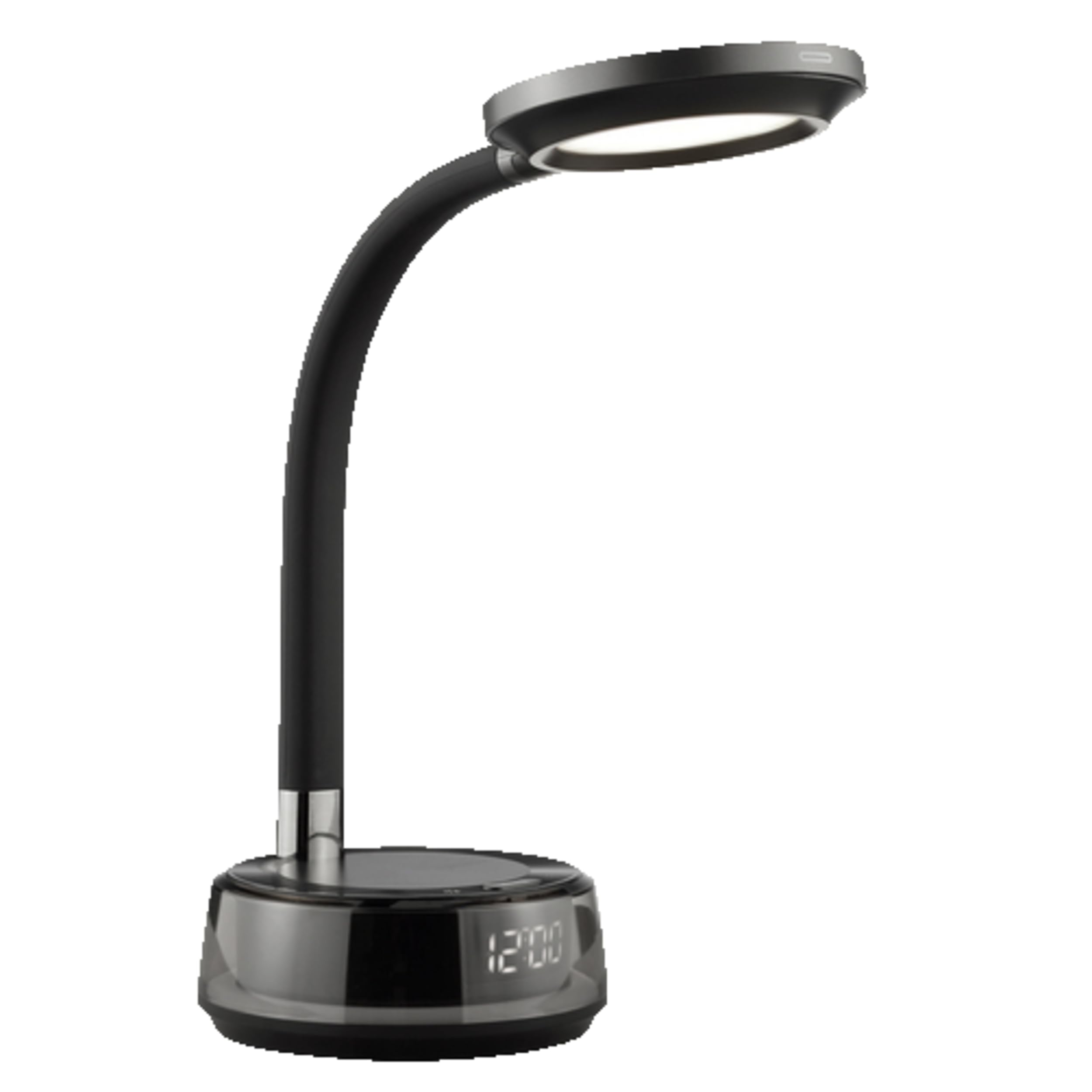 Lightbox LED Schreibtischlampe - dimmbare schwarze Schreibtischleuchte - LED-Tischlampe mit USB - Wireless Charging - CCT - RGB-Lichteffekt