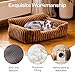 MEWOOFUN Hundesofabett - Katzenbetten für Hauskatzen Weich und Flauschig, Katzensofabett Kleines Hundebett für Hunde und Katzen, Beruhigendes Hundebett (Braun, 91x72x30cm)