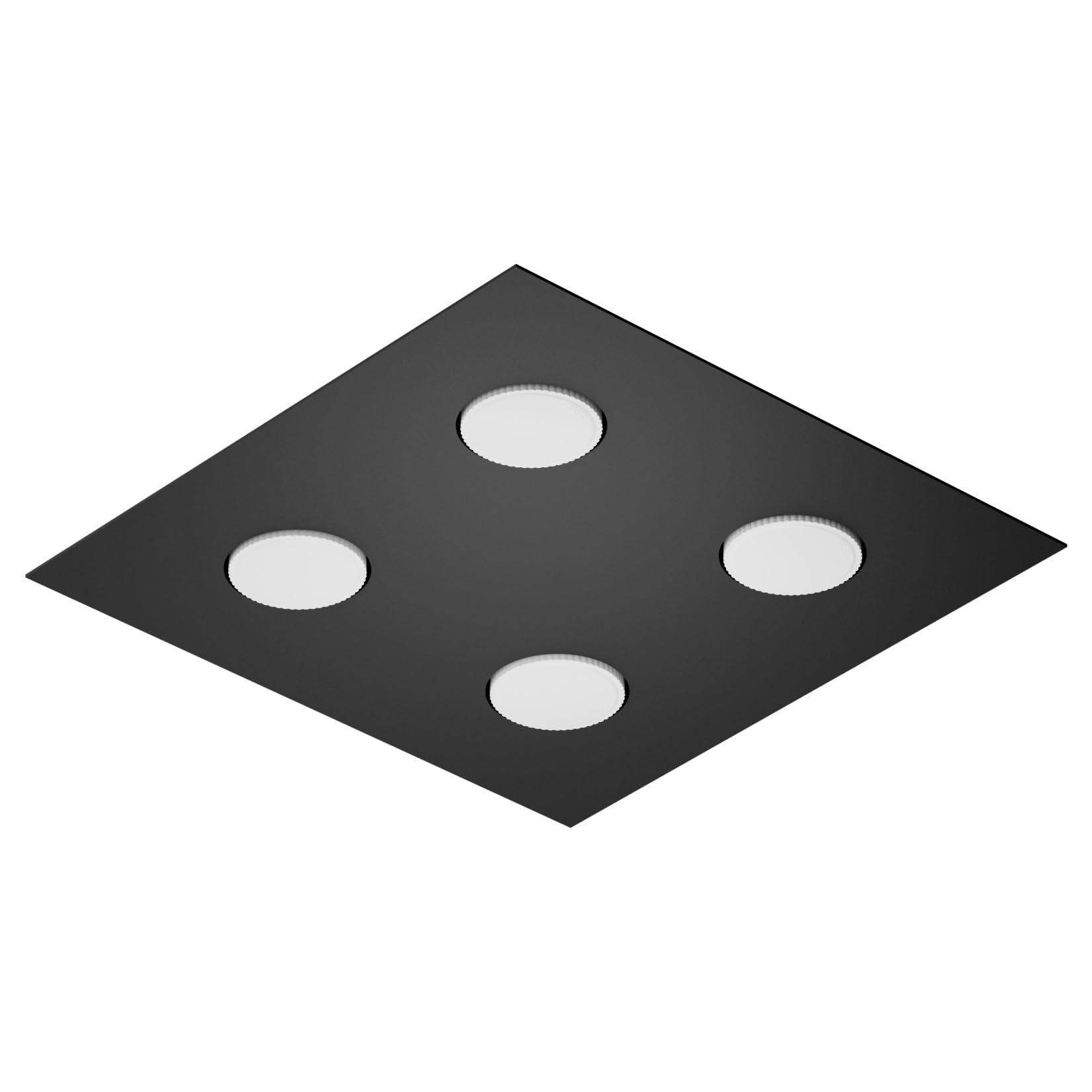 Klighten Plafoniera Soffitto con 4 Attacco GX53, Lampada da Soffitto Quadrata In Ferro, Faretti Soffitto per Soggiorno Cucina Corridoio Camera da Letto, 40 x 40 cm, Nero, Lampadina Non Inclusa