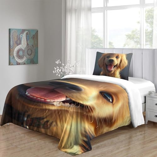 Housse de couette Golden Retriever 135x200 parure lit 2 pcs