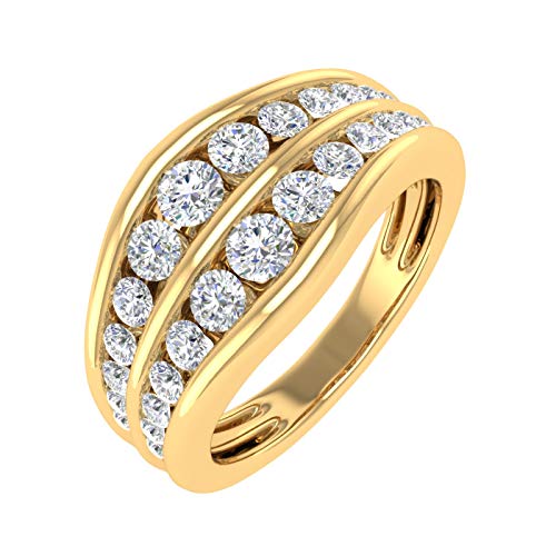Channel Set Diamond Wedding Band Ring in 14K Gold (1 Carat) (SI1-SI2 Clarity)