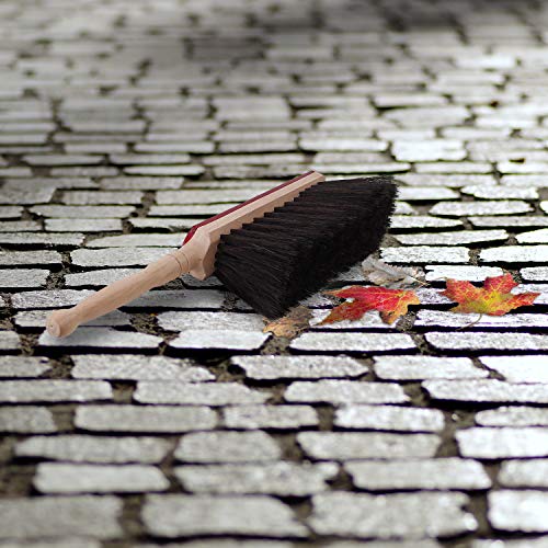 Lead Home Handfeger mit natürlichen Rosshaar Borsten, Mahagoni-Lack, Handbesen Tierhaar - Made in Germany