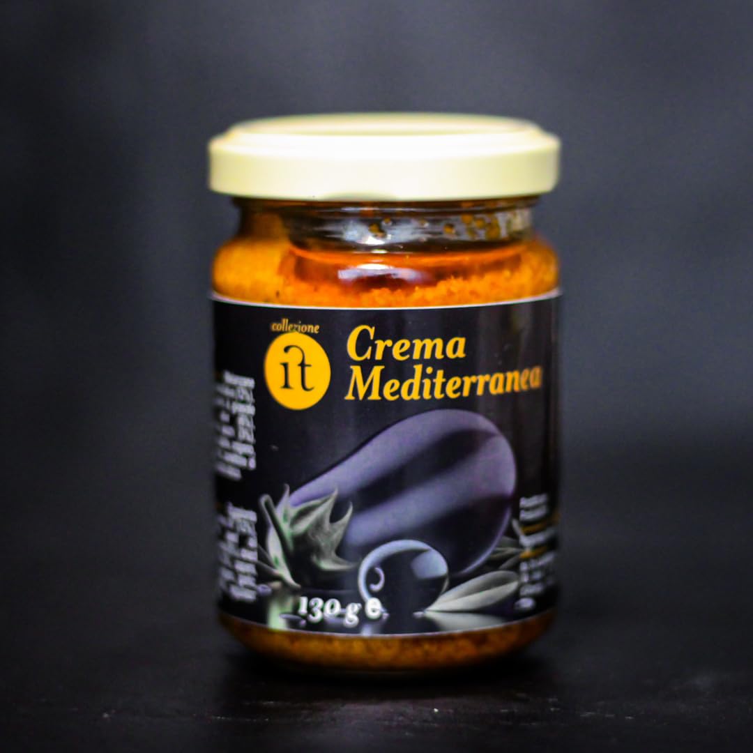 Crema mediterránea Collezione - Paté Vegetal de Berenjena y Tomate Seco | Crema para Untar Ideal para Aperitivos y Picoteo | Receta Italiana - 2 x 130g