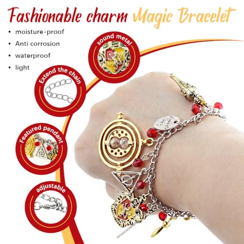 Image of SANNIDHI Bracelets for Girls Stylish Cartoon Bracelet Adjustable Stainless Steels Chain Wizardry Themed Charm Jewellery Bracelet Birthday Rakhi Gifts for Women, Girls, Kids