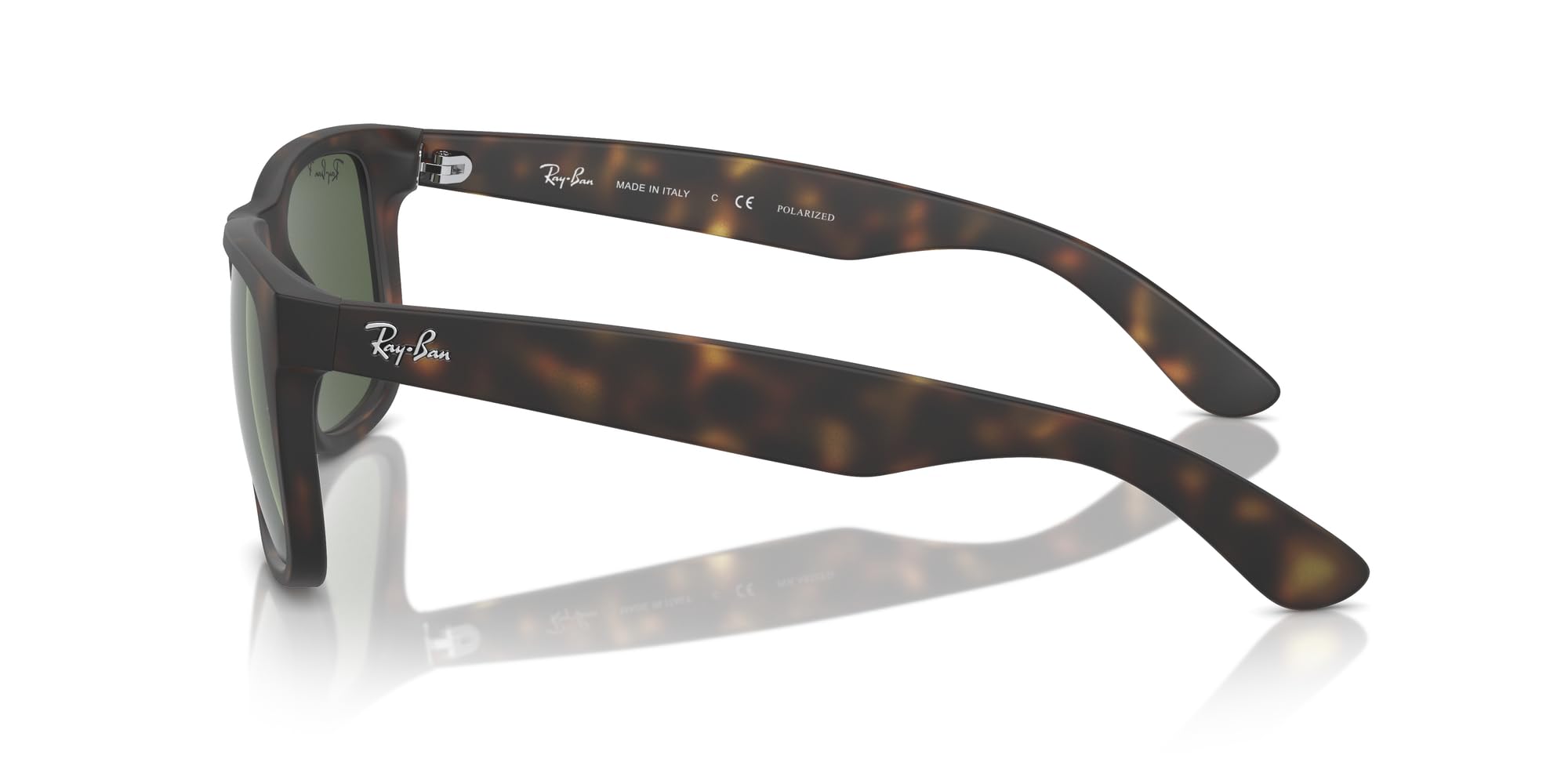 Ray-Ban RB4165 Justin Classic Square Sonnenbrille für Herren für Damen, Havana, Small