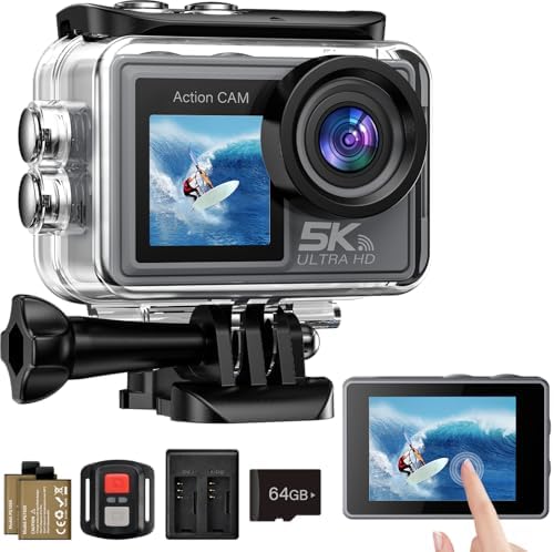 Cámara Deportiva 5K/4K 50MP - Cámara Subacuática 30M con Tarjeta ...