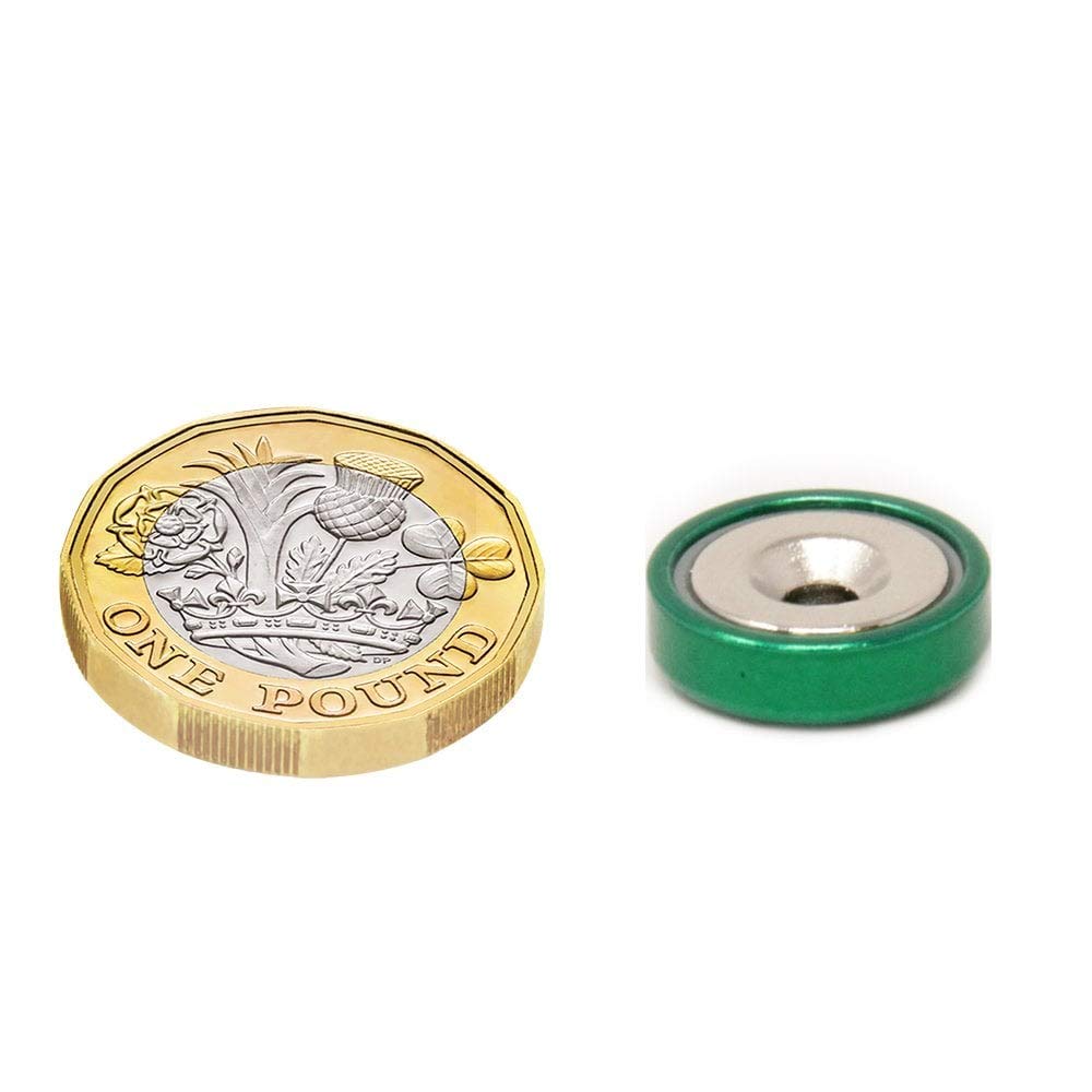 Green A Type Aimant en Pot Néodyme Pour Les Arts, L'Artisanat, la Fabrication de Modèles - 16mm dia - Pack de 40