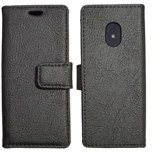 Image of ZAOMA Diary Type Flip Flap Case Cover Compatible for Nokia 220 4G 2024 DS - Model No. : TA-1617 (NK2204G R5BLK)