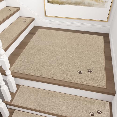 BEQHAUSE Stair Landing Rug Non-Slip 30"x30", Square Stair Landing Mats for Stairs Washable, Carpet Stair Treads Matching Mats for Wooden Steps Indoor