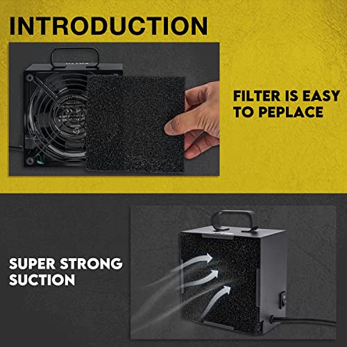 Image of KOTTO Solder Smoke Absorber Remover Fume Extractor Smoke Prevention Absorber DIY Working Fan for Soldering Station (Black)