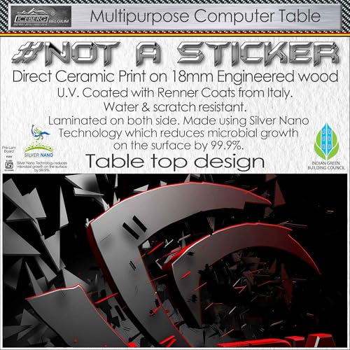 Image of Xtreme PRO Direct Theme Printed Computer Desk for Gaming, Work & Study. Large for PC, Dual Monitors, iMac, and Laptops. Metal & Engineered Wood. Black Stand Desk. 4 Feet-XPB4 (XPB425-CT-189)