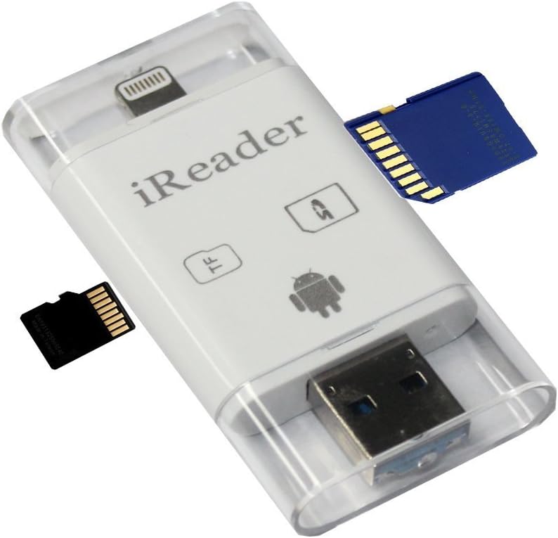TECH 3 in 1 Micro SD Card Reader for iPhones and Android Phones