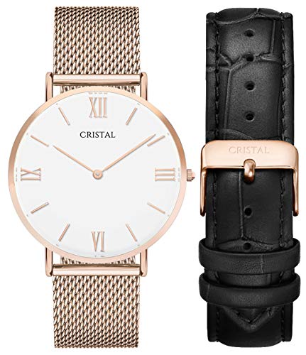 Montre milanais et bracelet acier Cristal Pack pour homme et femme tendance