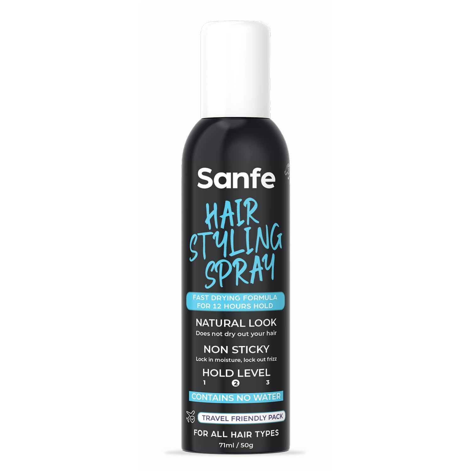 Sanfe Hair Styling Spray | Fast Drying Formula, For 12 Hours Hold | Natural Look, Non-Sticky | Contains No Water, For all hair types | 71ml/50gm-image-34