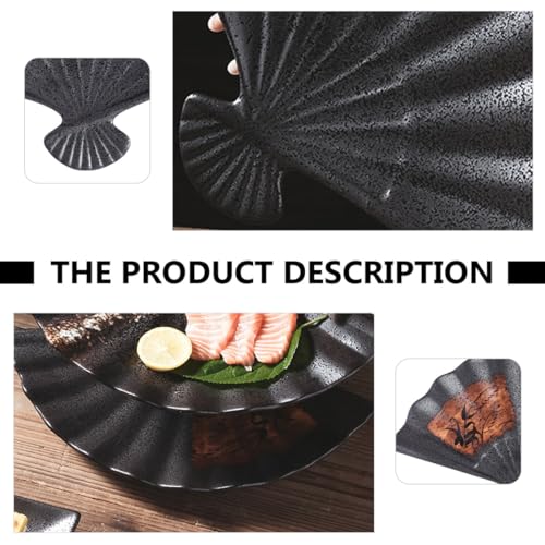 Plato cerámico para sushi en forma de abanico 13 pulg miniatura 5