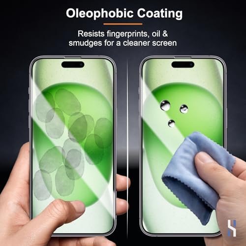 Image of Tempered Glass for iPhone 15 Plus | 16 Plus (2026 Edition) Military Grade 9H Screen Guard, Anti-Scratch, Shatterproof, Edge-to-Edge Full Coverage