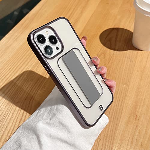 Support de main pour iPhone XS Max étui antichoc transparent avec coque pare-chocs carrée
