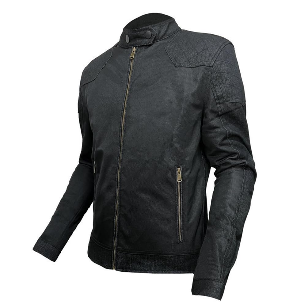 Giacca estiva da motociclista da uomo, con protezioni in tessuto mesh traspirante, per motociclisti, motociclette, abbigliamento da motociclista