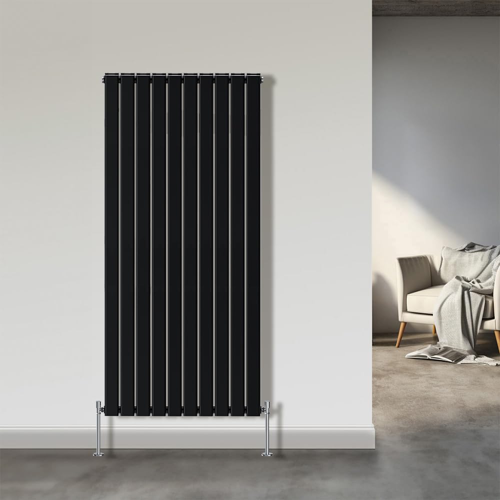 Nrg Black 1800X680mm Vertical Radiator Double Flat Panel Designer Radiator