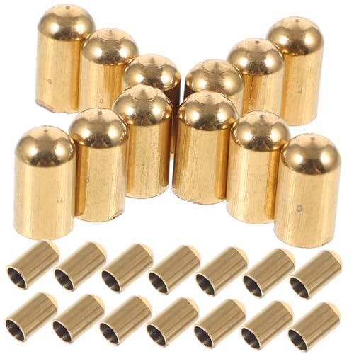 IWOWHERO 30pcs Metal Snake Head Round Head Rope Cap Lanyard Cord End Stopper for DIY Pickup Accessory