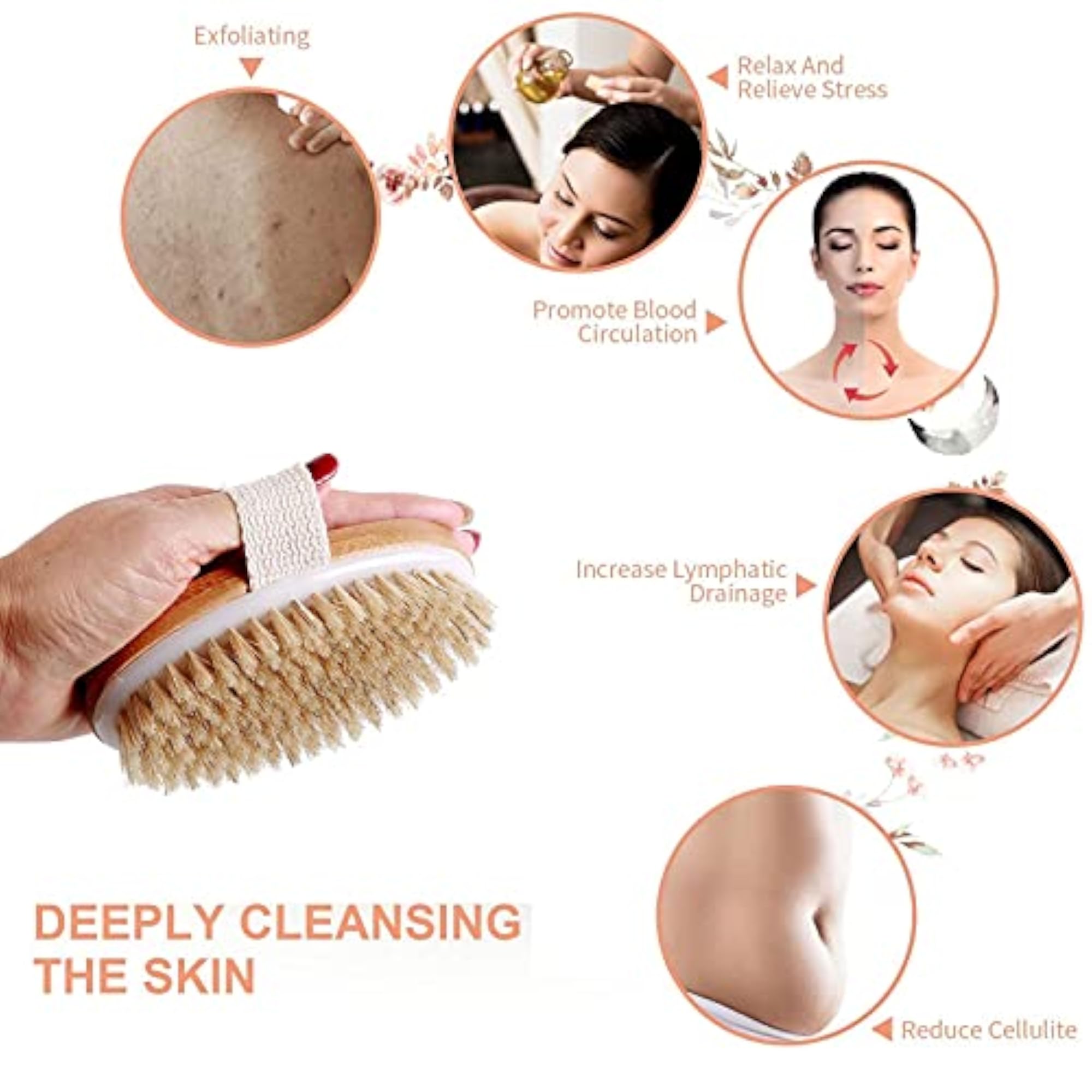 Dry Brushing Body Brush for Lymphatic Drainage