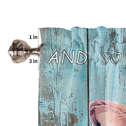 Valance For Window - Window Toppers Curtain Valance Rod Pocket Funny Pig With Sunflower On Vintage Shabby Chic Wooden Window Treatment For Living Room/ Bedroom/ Farmhouse, 52" W X 18" L, 1 Panel #TOP4