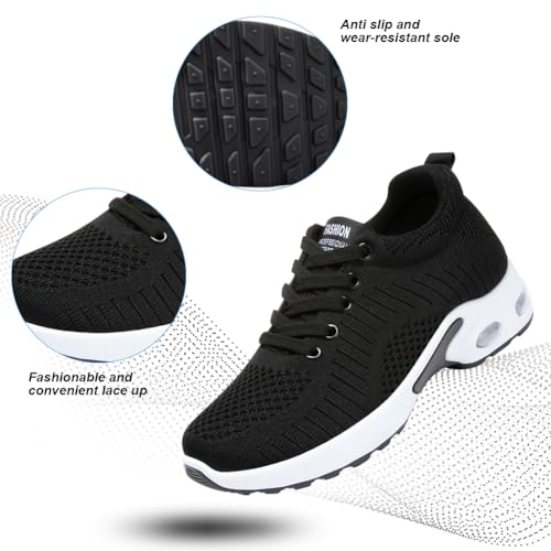 Image of Padgene Womens Sneakers Air Cushion Running Shoes Lightweight Tennis Walking Shoes Mesh Breathable Gym Work Fashion Sneakers Athletic Comfortable Casual