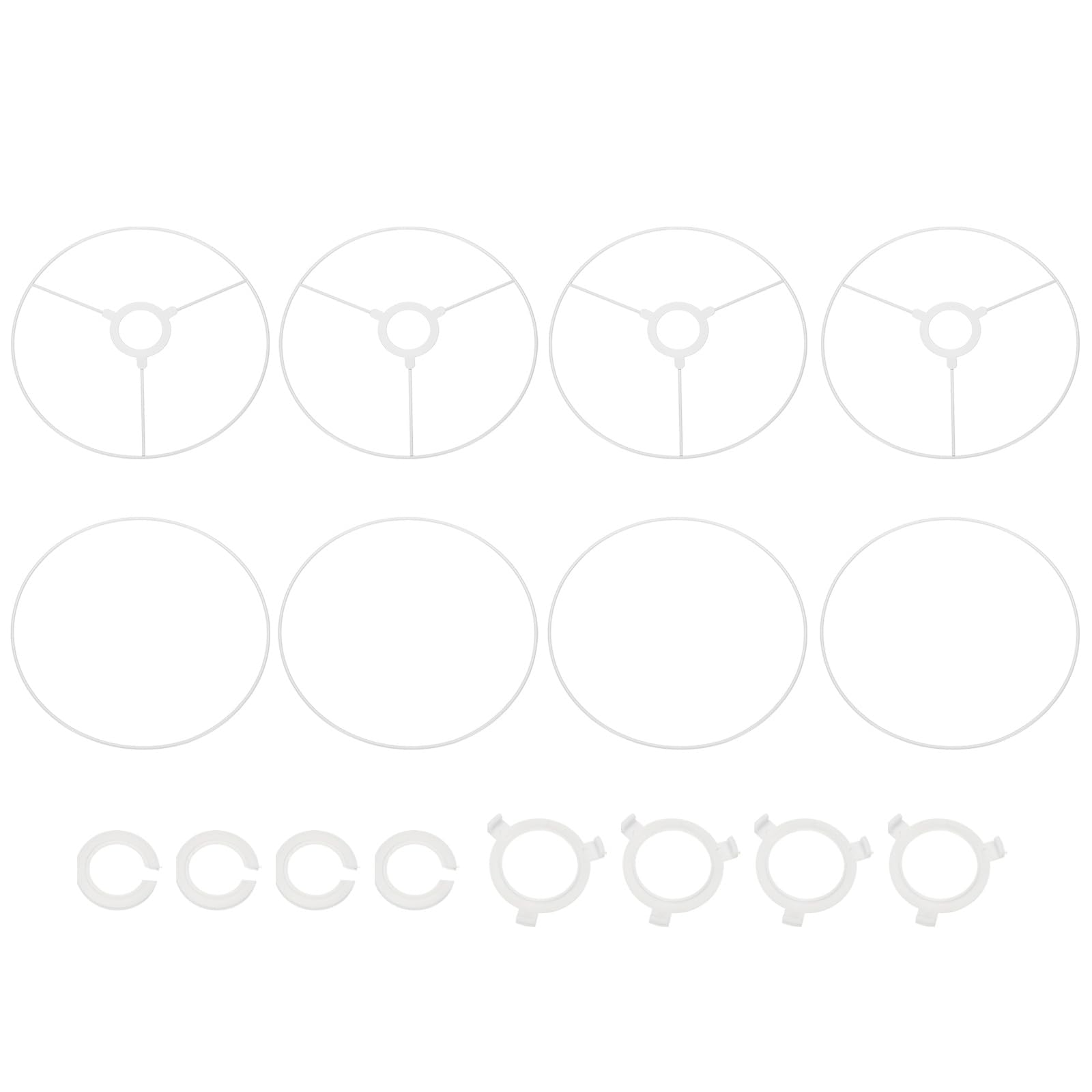PATIKIL 9.8 Inch Lamp Shade Ring, 4 Set Lamp Shade Frame with E27 to E26 or E17 Adapter Lampshade Frame Wire for DIY Drum Lampshade Table Floor Lamp