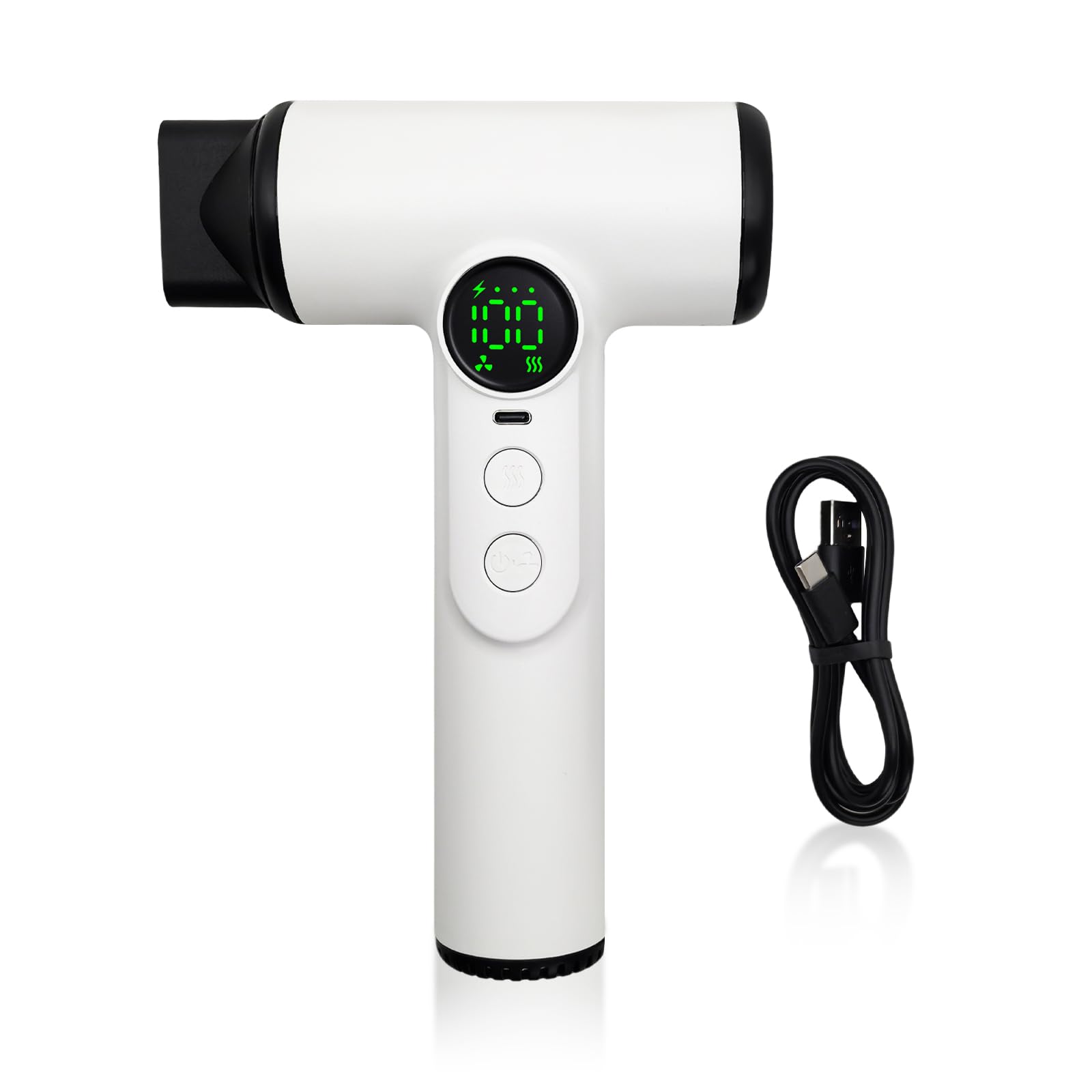 Akku Haartrockner Kabellos 15600mAh Reisefön Kabellos mit Digitalem Display