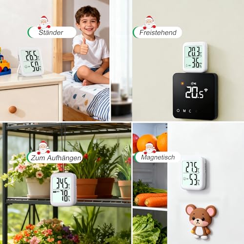 Thlevel 3X Mini LCD Digital Thermometer Temperatur Luftfeuchtigkeit Tester Hygrometer für Kühlschrank Aquarium -50°C~+70°C (3 PCS B) 5 Thlevel 3X Mini LCD Digital Thermometer Temperatur Luftfeuchtigkeit Tester Hygrometer für Kühlschrank Aquarium -50°C~+70°C (3 PCS B) – Bild 5