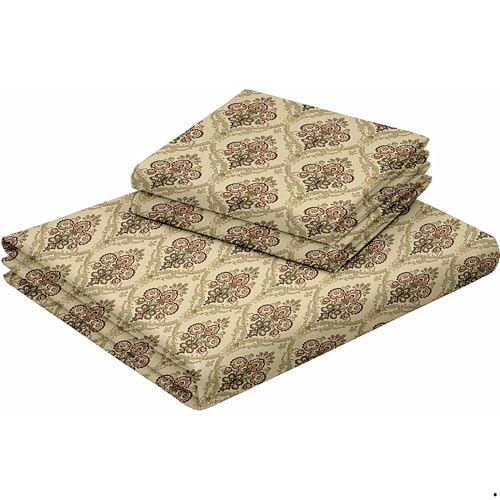 Image of Raymond Bedsheet 100% Cotton Feel Bedsheets 200 TC for Double Bed King Size (108 x108 Inch) with 2 Large Size Pillow Covers | Soft and Breathable | Wrinkle-Free | Premium Printed Design Royal Green