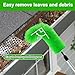 Layhit Gutter Cleaning Brush Extendable Guard Cleaner Tool with 6 Pcs Aluminum Extension Pole Long Splicing Gutter Cleaning Tools from the Ground for Easy Removing Leaves and Debris Cleaner (Green)