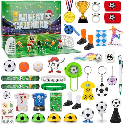 CSYY - Football Advent Calendar 2025, 24 Days Christmas Countdown Gifts for Boys Girls Advent Calendar with Football Accessories Christmas Stocking Stuffers Gift World Football Gifts for Football Fans - -15%